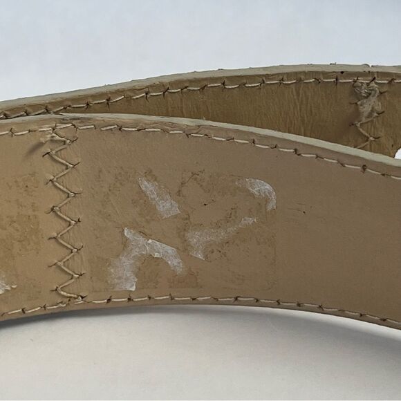 Vintage Milano Italy Croc Embossed Leather Belt - Vera Pelle Gold Buckle M